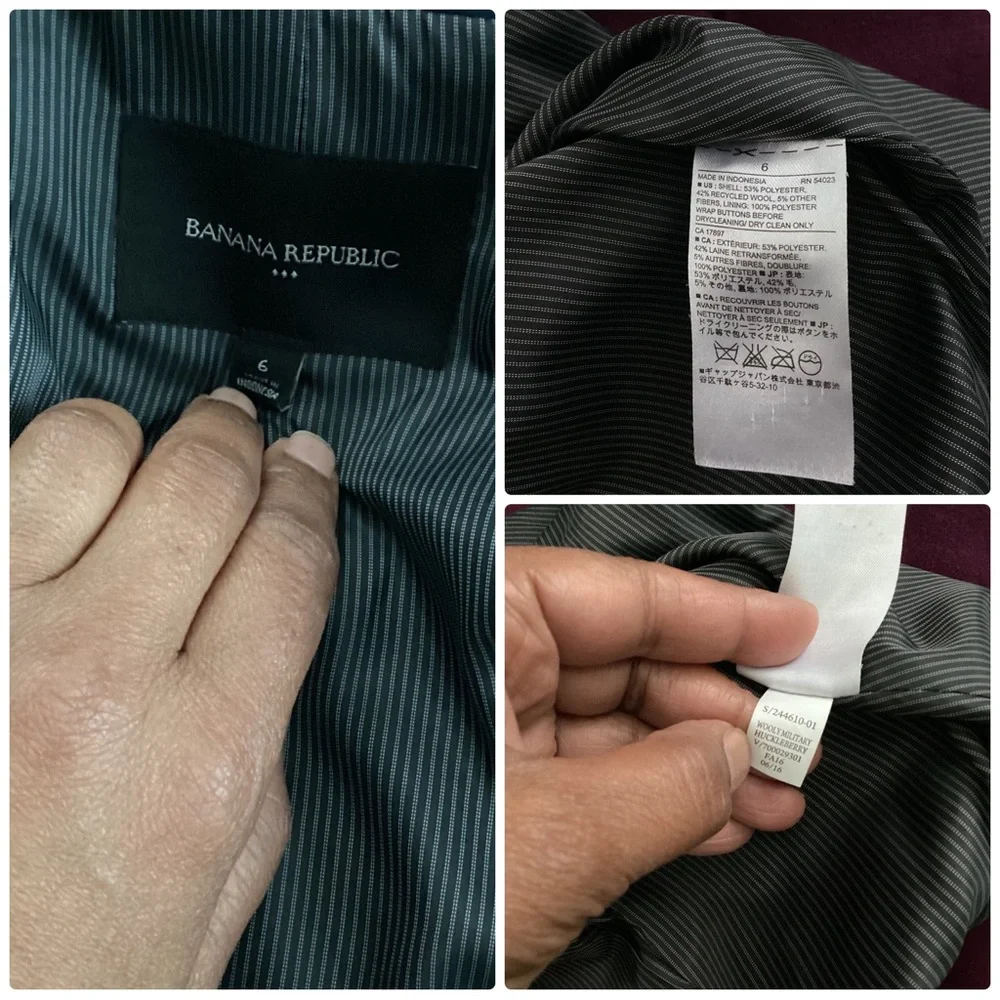 SOLD! Banana Republic Double Breasted Plum Wool Blend Military Jacket - Picture 11 of 13